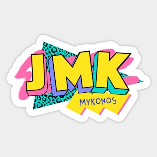 Mykonos, Greece Retro 90s Logo Sticker